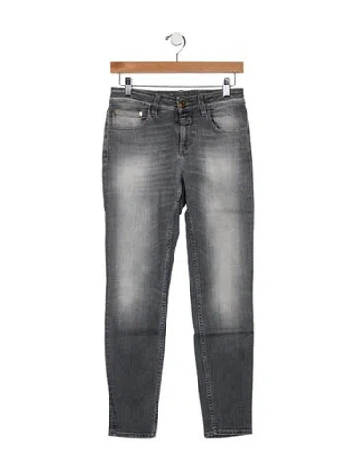 Pre-owned Closed Mid-rise Skinny Leg Jeans In Gray