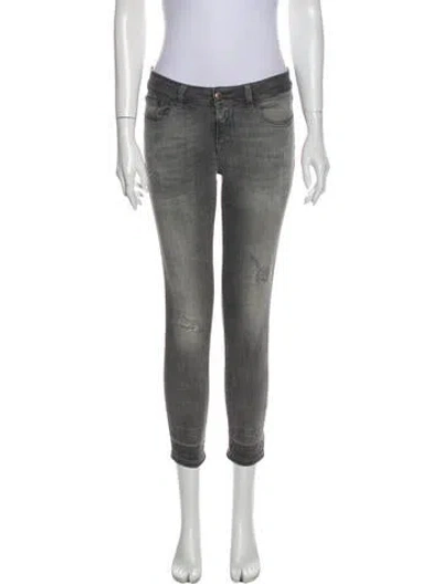 Pre-owned Closed Mid-rise Skinny Leg Jeans In Gray