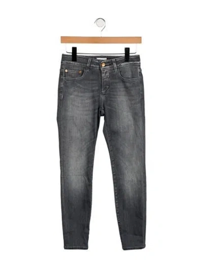 Pre-owned Closed Mid-rise Skinny Leg Jeans In Gray