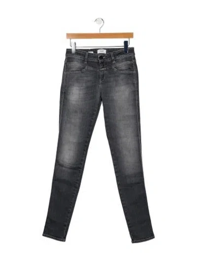 Pre-owned Closed Mid-rise Skinny Leg Jeans In Gray