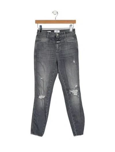Pre-owned Closed Mid-rise Skinny Leg Jeans In Gray