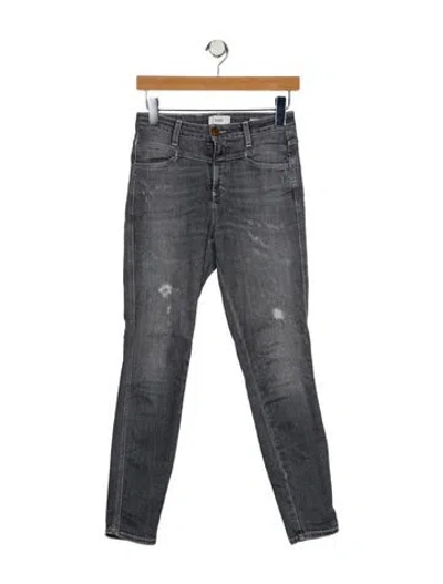 Pre-owned Closed Mid-rise Skinny Leg Jeans In Gray