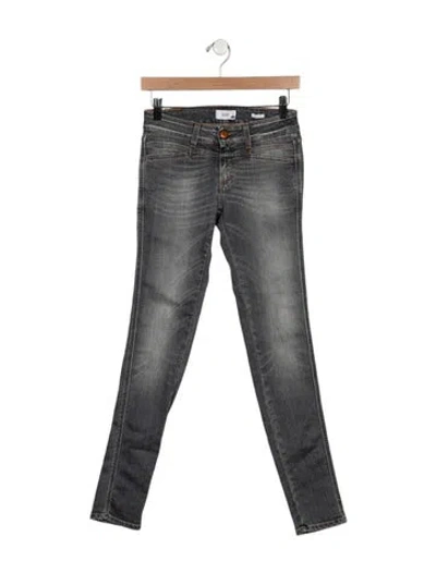 Pre-owned Closed Mid-rise Skinny Leg Jeans In Gray