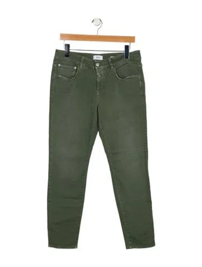 Pre-owned Closed Mid-rise Skinny Leg Jeans In Green