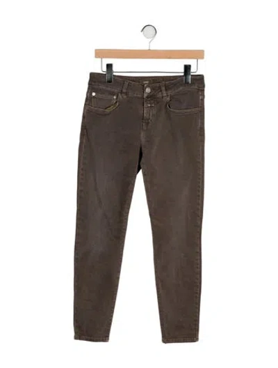 Pre-owned Closed Mid-rise Skinny Leg Jeans In Green