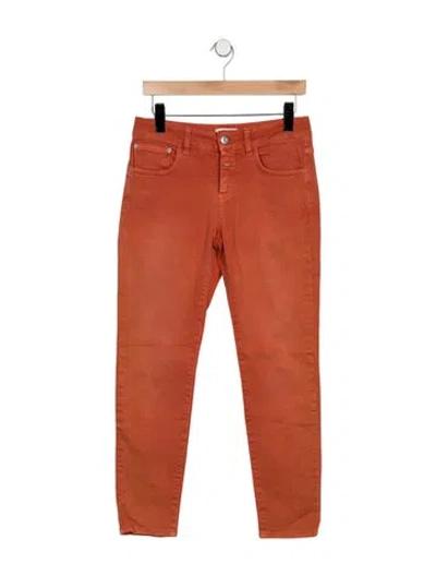 Pre-owned Closed Mid-rise Skinny Leg Jeans In Orange