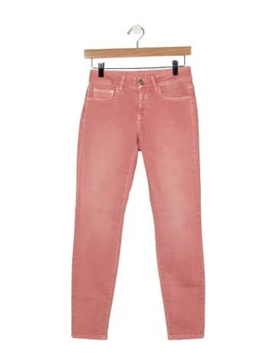 Pre-owned Closed Mid-rise Skinny Leg Jeans In Pink