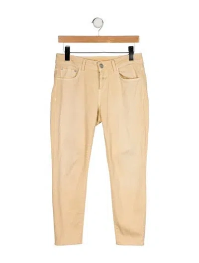 Pre-owned Closed Mid-rise Skinny Leg Jeans In Yellow
