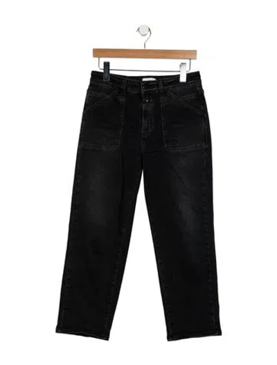 Pre-owned Closed Mid-rise Straight Leg Jeans In Black