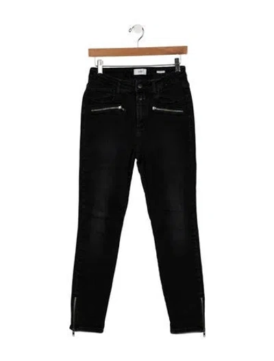 Pre-owned Closed Mid-rise Straight Leg Jeans In Black
