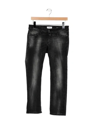 Pre-owned Closed Mid-rise Straight Leg Jeans In Black