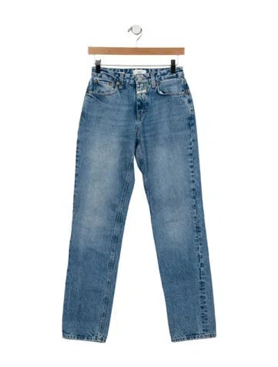 Pre-owned Closed Mid-rise Straight Leg Jeans In Blue