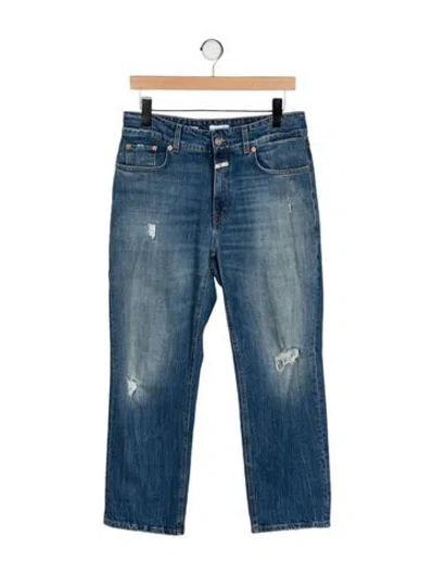 Pre-owned Closed Mid-rise Straight Leg Jeans In Blue