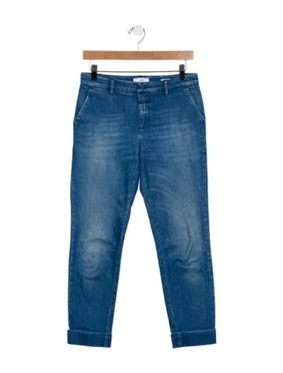 Pre-owned Closed Mid-rise Straight Leg Jeans In Blue