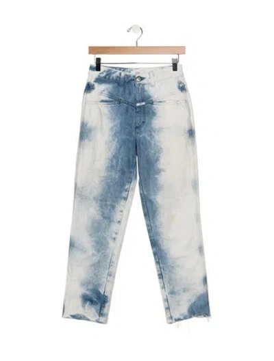 Pre-owned Closed Mid-rise Straight Leg Jeans In Blue/white