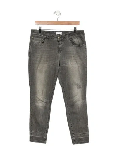 Pre-owned Closed Mid-rise Straight Leg Jeans In Gray