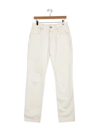Pre-owned Closed Mid-rise Straight Leg Jeans In White