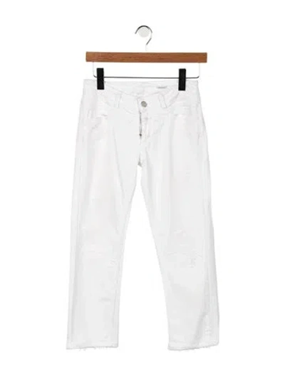 Pre-owned Closed Mid-rise Straight Leg Jeans In White