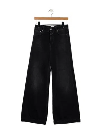 Pre-owned Closed Mid-rise Wide Leg Jeans In Black