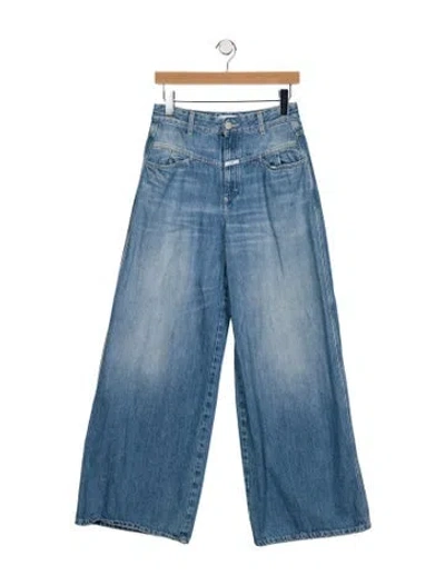 Pre-owned Closed Mid-rise Wide Leg Jeans In Blue