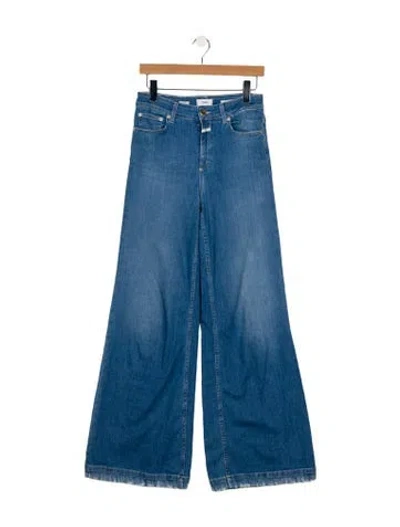 Pre-owned Closed Mid-rise Wide Leg Jeans In Blue