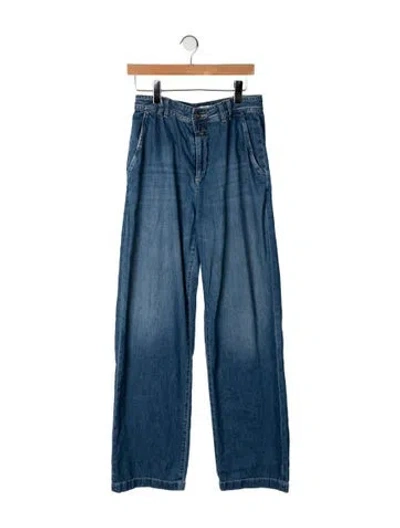 Pre-owned Closed Mid-rise Wide Leg Jeans In Blue