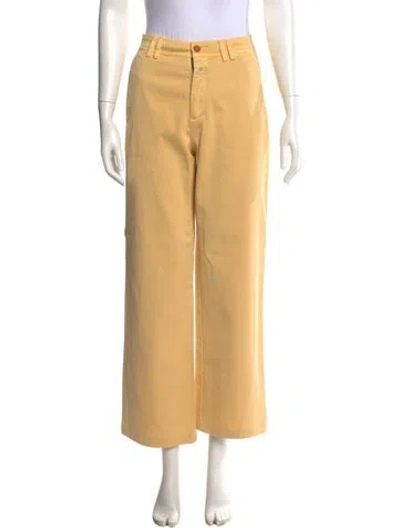 Pre-owned Closed Mid-rise Wide Leg Jeans In Yellow