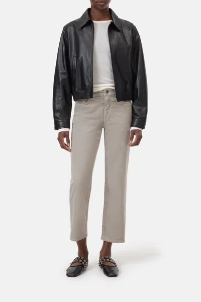 Closed Milo Cropped Corduroy Pants In Mud Grey In Gray