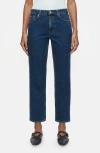 Closed Hi-sun High Waist Ankle Flare Jeans In Dark Blue