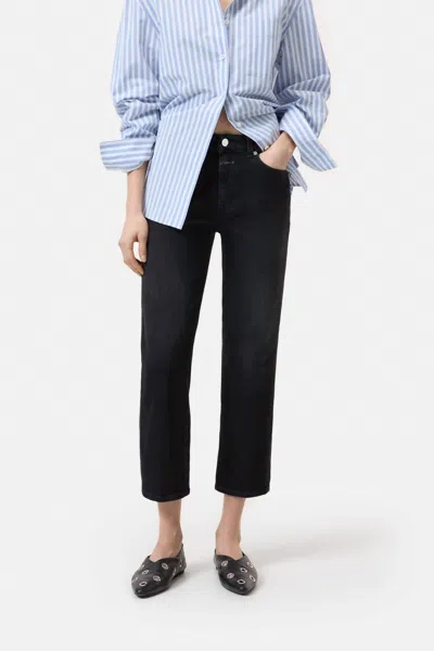 Closed Milo Straight Jeans In Dark Grey In Black