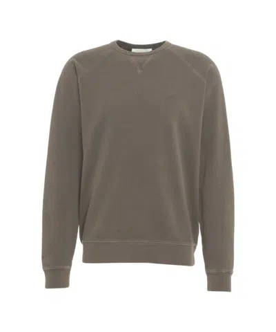 Closed Minimalist Brown Sweatshirt With Crew Neck And Raglan Sleeves In Gray