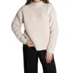 Closed Mock Neck Long Sleeve Sweater In English Rose In Pink
