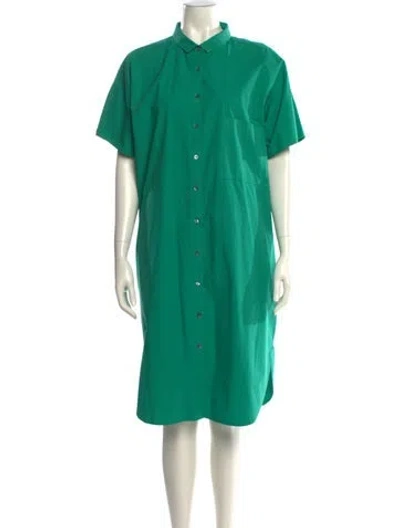 Pre-owned Closed Mock Neck Mini Dress In Green