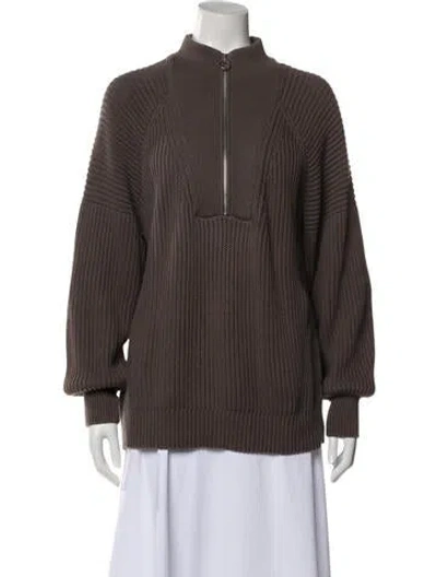 Pre-owned Closed Mock Neck Sweater In White