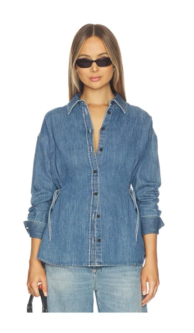 Closed N Waisted Strap Blouse In Metallic