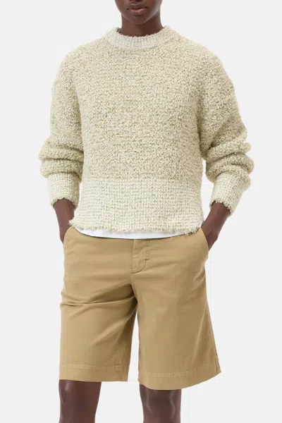 Closed Neck Step Hem Jumper In Pistachio Green In Nude