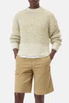 Closed Neck Step Hem Jumper In Pistachio Green In Neutral