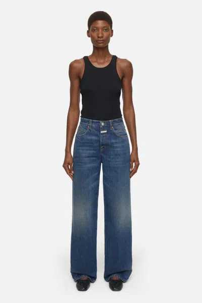 Closed Nikka Denim Straight Leg Jeans In Mid Blue