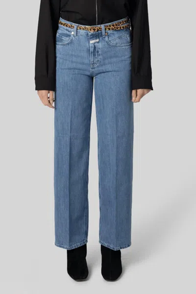 Closed Nikka Wide Leg Jean In Mid Blue