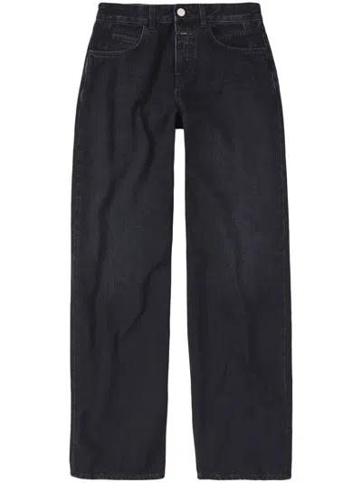 Closed Mid-rise Wide-leg Jeans In Black