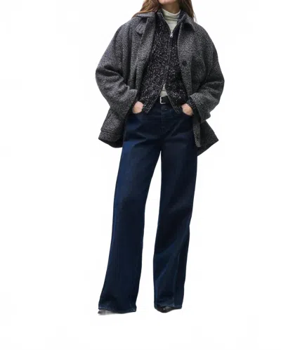 Closed Nikka Wide Leg Jeans With Pleat In Dark Blue