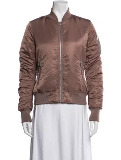 Pre-owned Closed Nylon Bomber Jacket In Brown