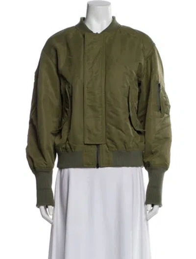Pre-owned Closed Nylon Bomber Jacket In Green