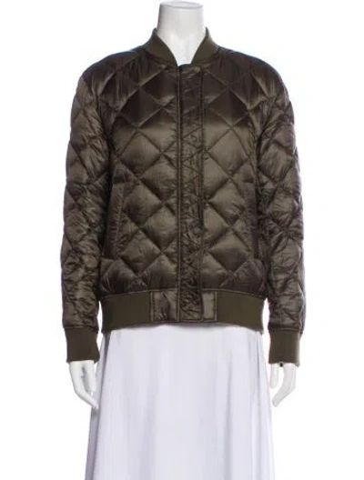 Pre-owned Closed Nylon Printed Bomber Jacket In Green