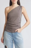 CLOSED ONE-SHOULDER ORGANIC COTTON TANK TOP