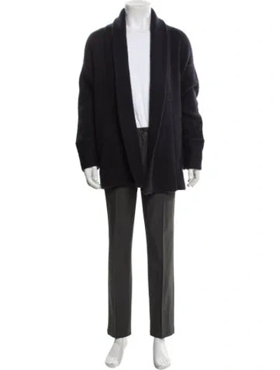 Pre-owned Closed Open Front Long Sleeve Cardigan In Blue