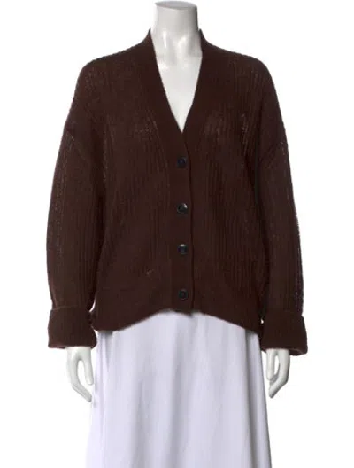 Pre-owned Closed Open Front Sweater In Brown
