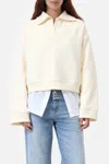 Closed Open Polo Sweatshirt In Dune Beige In Neutral
