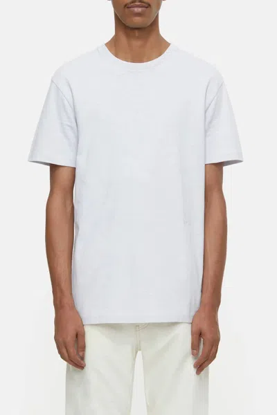 Closed Organic Cotton Classic Slub Short Sleeve T-shirt In Fog Grey In White