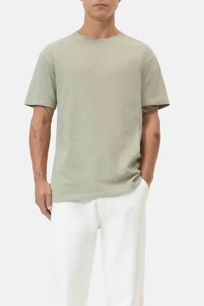 Closed Organic Cotton Classic Slub Short Sleeve T-shirt In Lichen Green